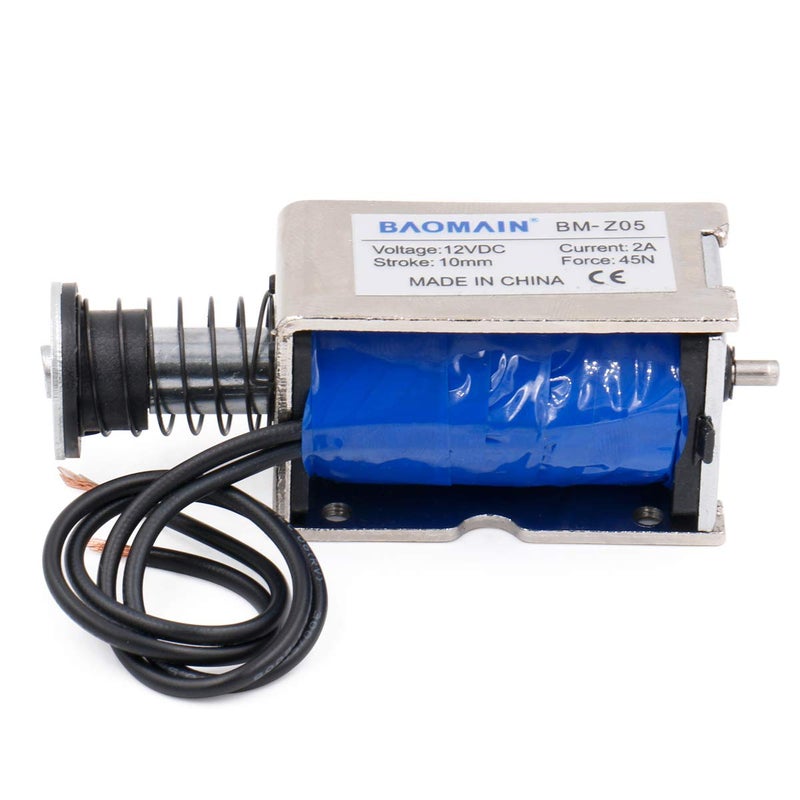 Baomain Solenoid Electromagnet BM-Z05 DC 12V 2A Push Type Open Frame 10mm 45N 9.9LB - Image 4
